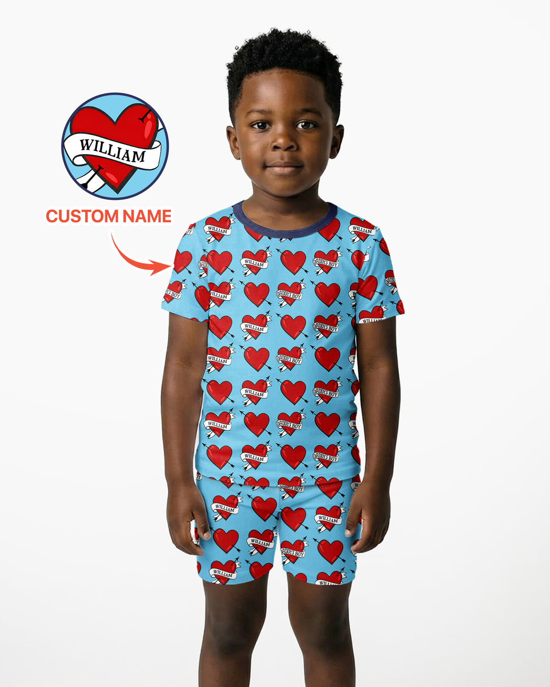 Zweiteiliges Pyjama-Set mit kurzen Ärmeln und Shorts im Sommer-Design