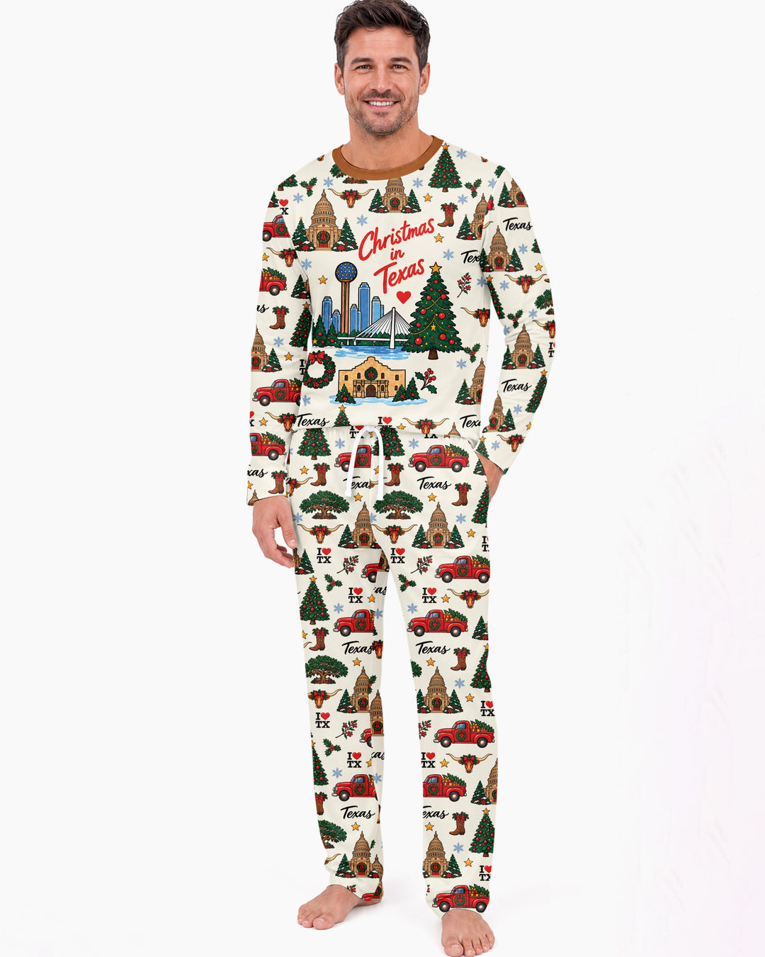 Christmas In Texas Bamboo Men's Pajama Set