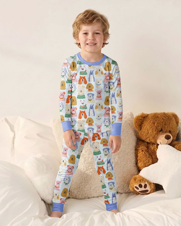 Zweiteiliges Langarm-Pyjama-Set mit Sommerfrüchten