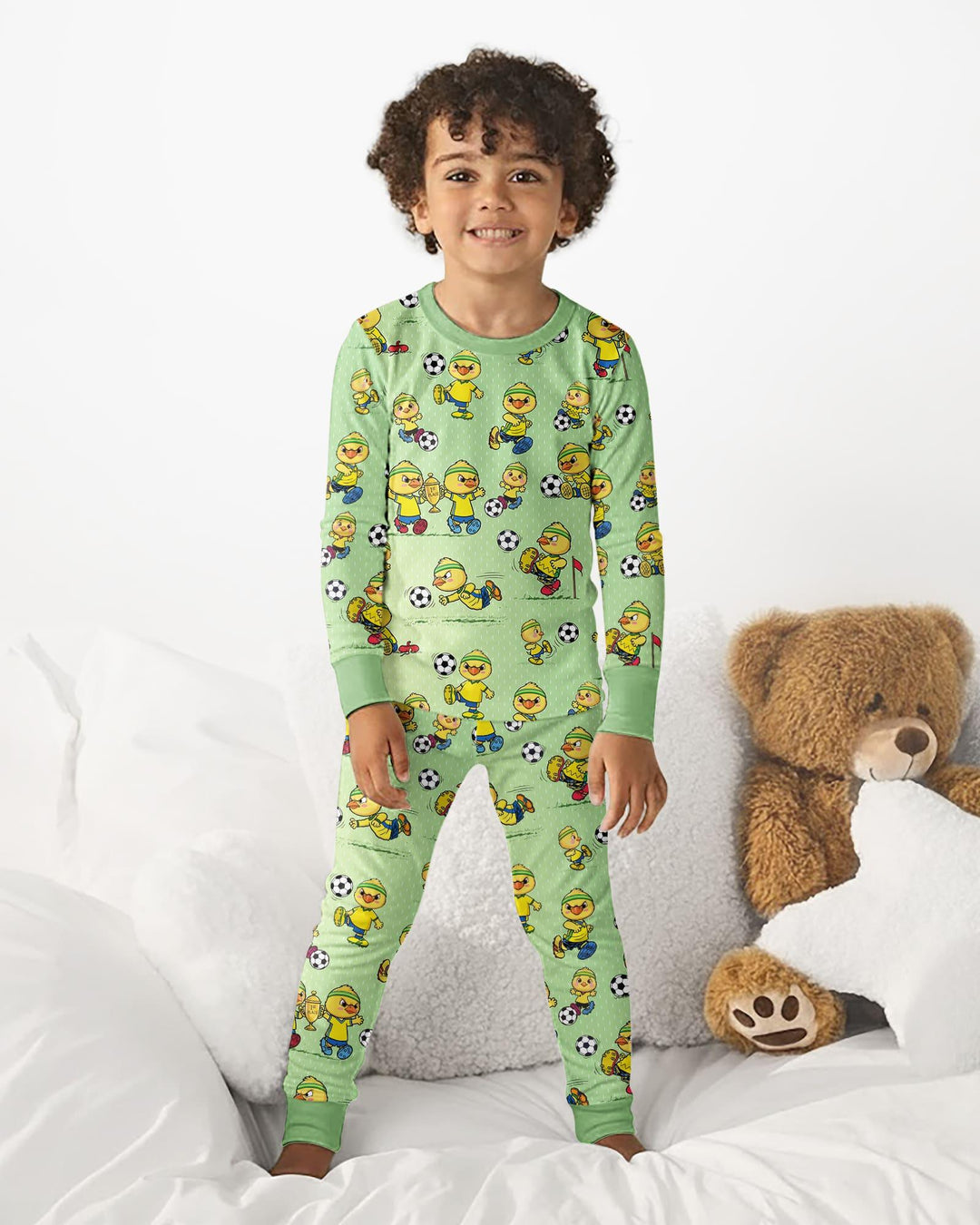 Zweiteiliges Langarm-Pyjama-Set mit Sommerfrüchten
