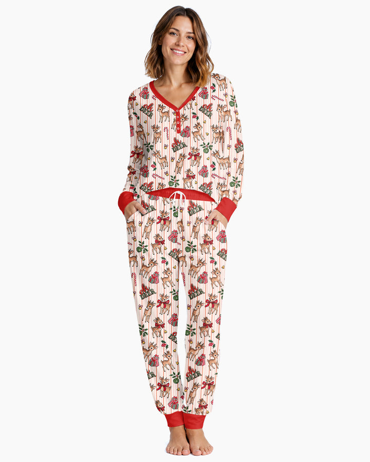 Oh Deer Mommy & Me Matching Bamboo Women Pajama Set