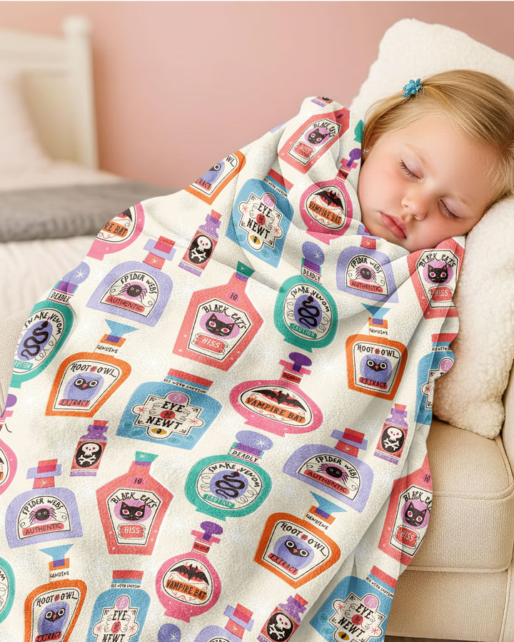 Retro Halloween Potions Bamboo Blanket