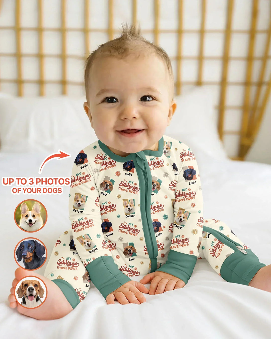 Gerippte Babykleidung mit individuellem Foto - Weich &amp; Skizzenhaft