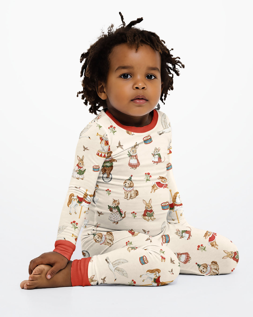 Winter & Vintage Bamboo Two Piece Long Sleeve Pajama Set