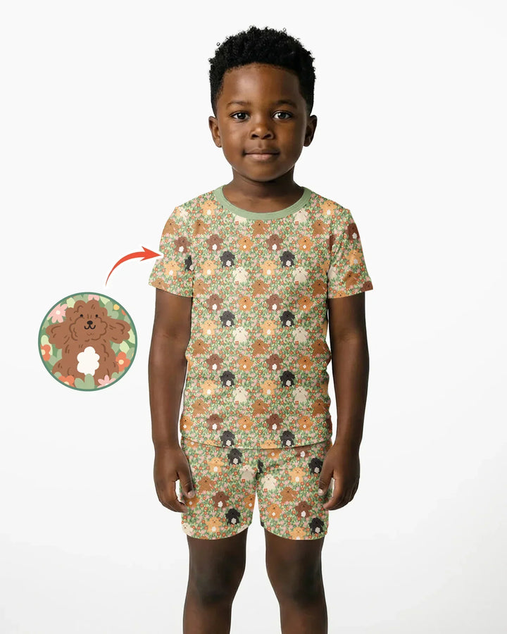 Template Zweiteiliges Pyjama-Set mit kurzen Ärmeln und Shorts