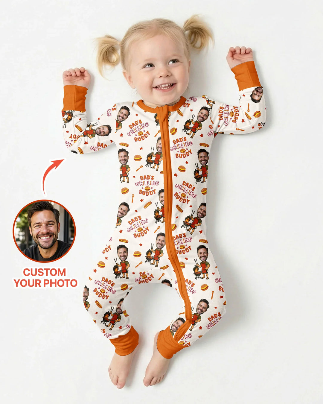 Gerippte Babykleidung mit individuellem Foto - Weich &amp; Skizzenhaft