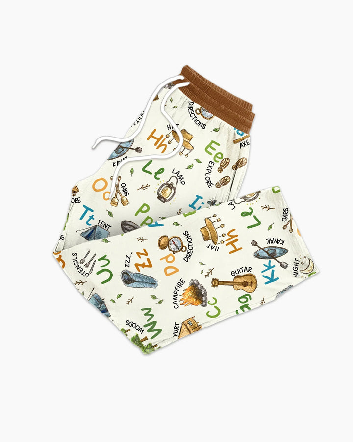Adventure Alphabet ABCs Summer Camp Bamboo Men's Pajama Set