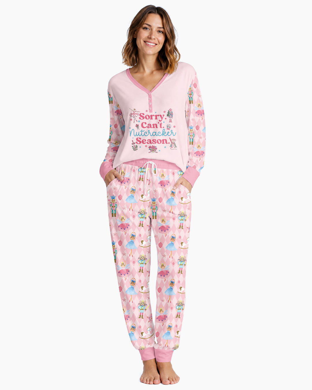 Sorry Can't Nutcracker Season Ballet Christmas Bamboo Women Pajama Set
