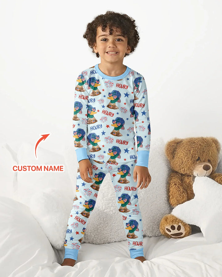 Zweiteiliges Langarm-Pyjama-Set mit Sommerfrüchten