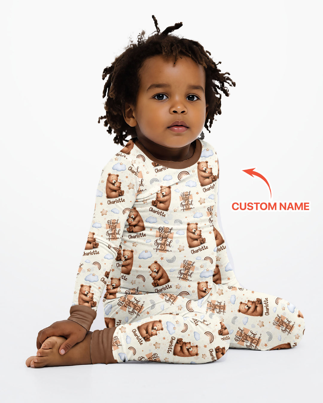 Zweiteiliges Langarm-Pyjama-Set mit Sommerfrüchten