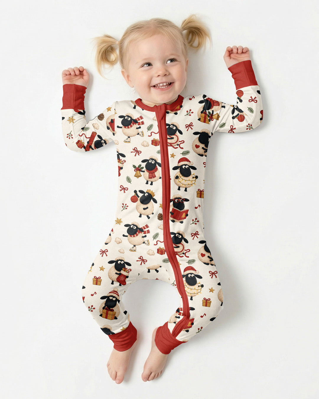 Festive Holiday Sheep Bamboo Convertible Zippy