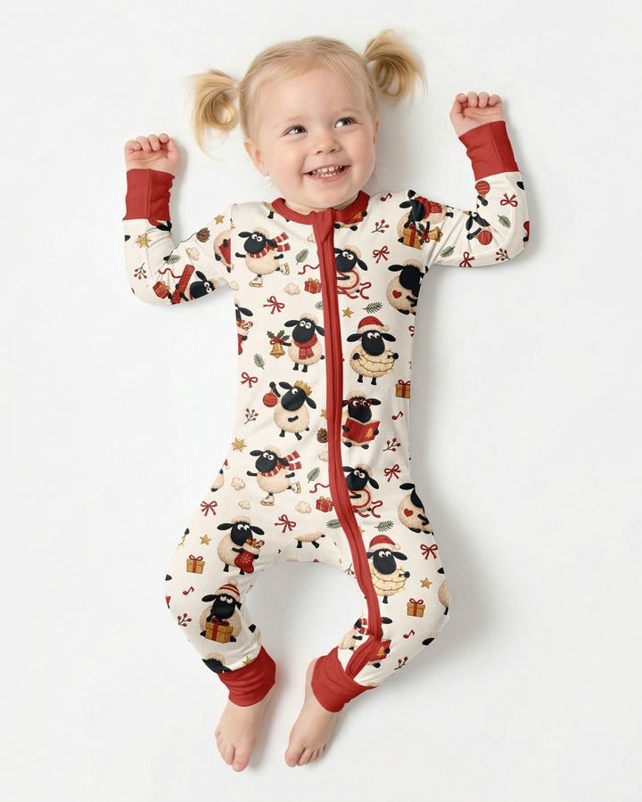 Festive Holiday Sheep Bamboo Convertible Zippy