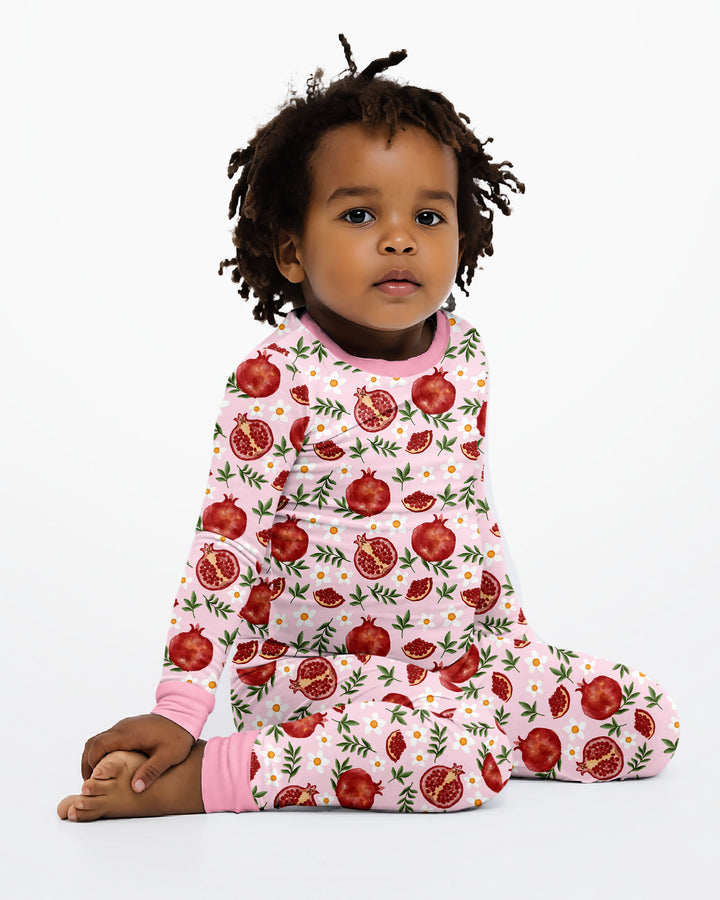 Zweiteiliges Langarm-Pyjama-Set mit Sommerfrüchten