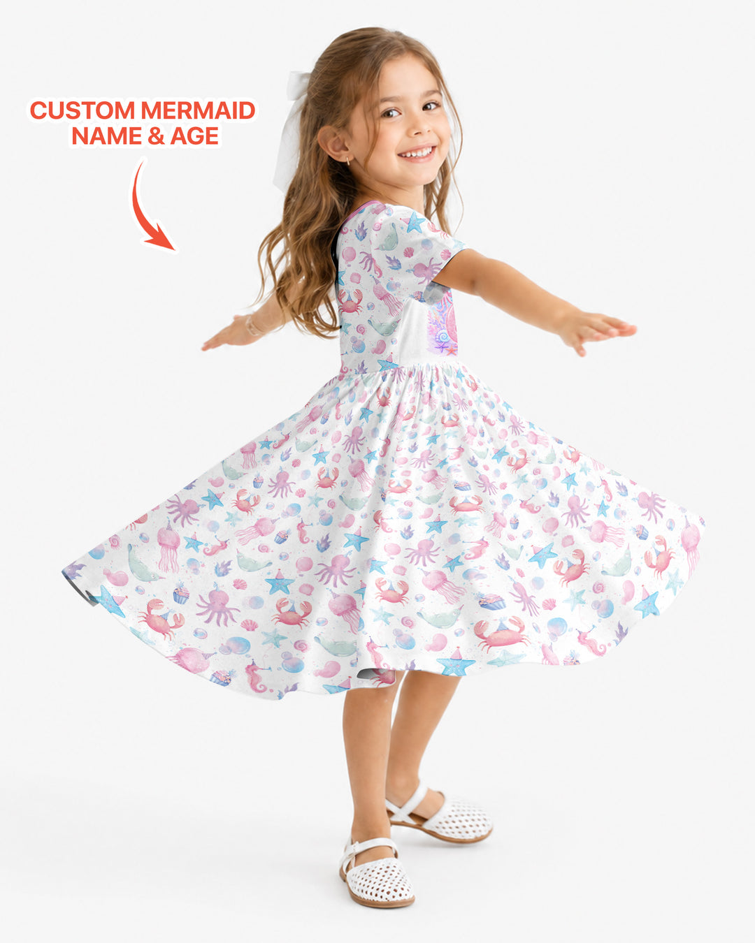 Personalized When I Wake Up I Will Be Mermaid Birthday Bamboo Twirl Dress