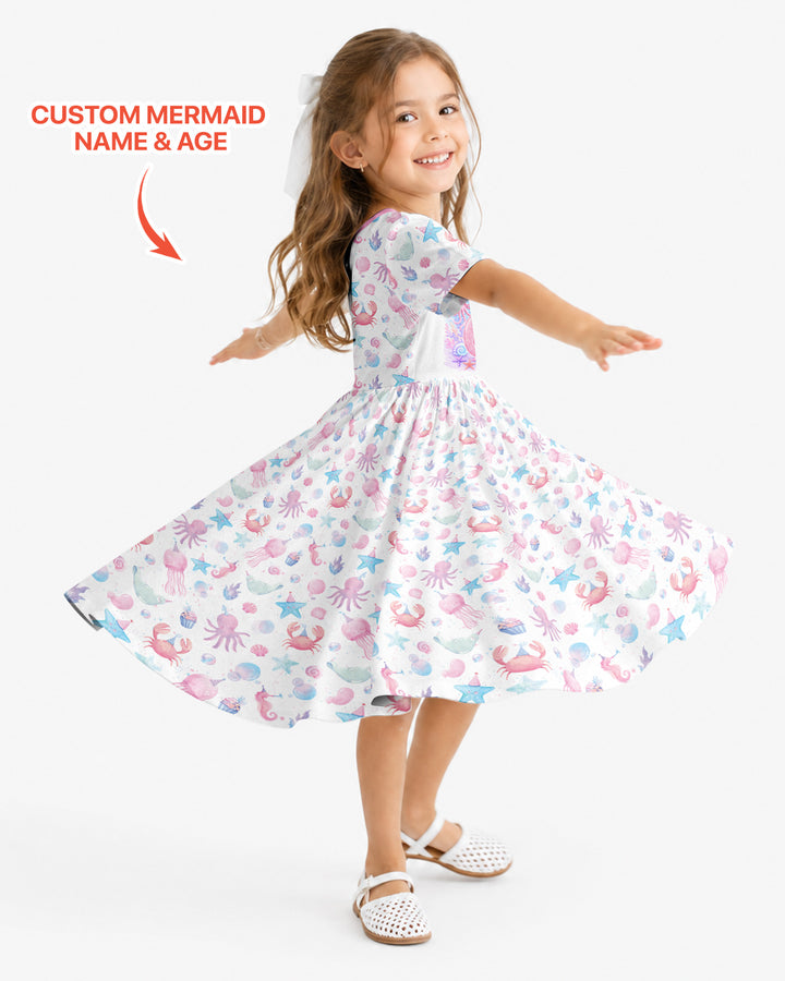 Personalized When I Wake Up I Will Be Mermaid Birthday Bamboo Twirl Dress