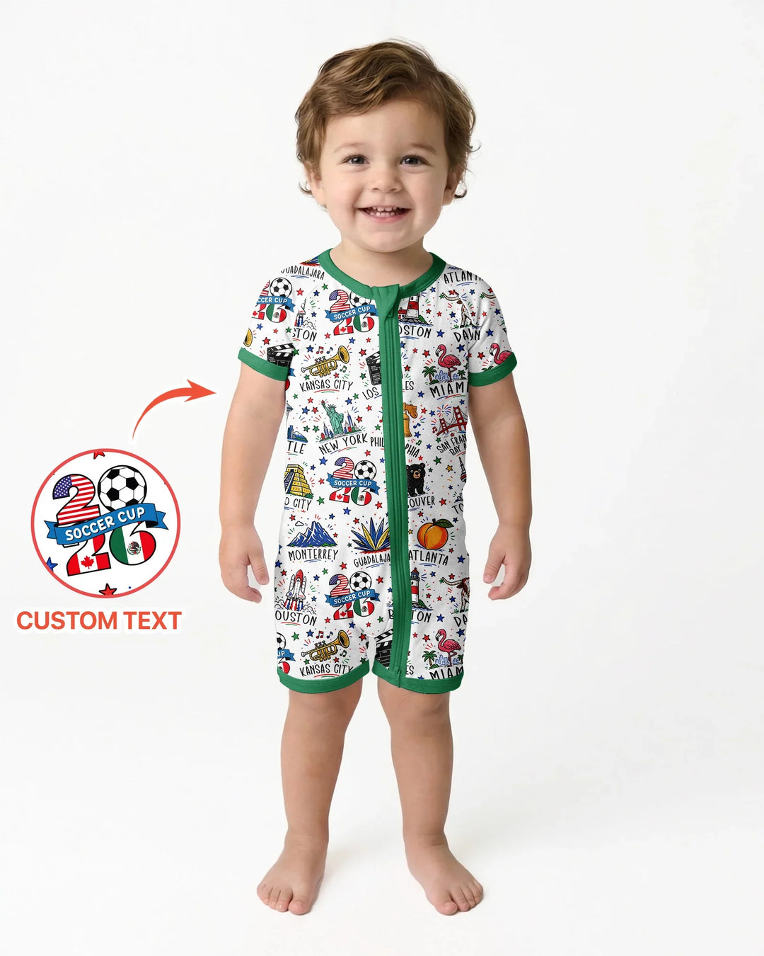 2026 Soccer Cup Host Citties Bamboo Shorty Zippy