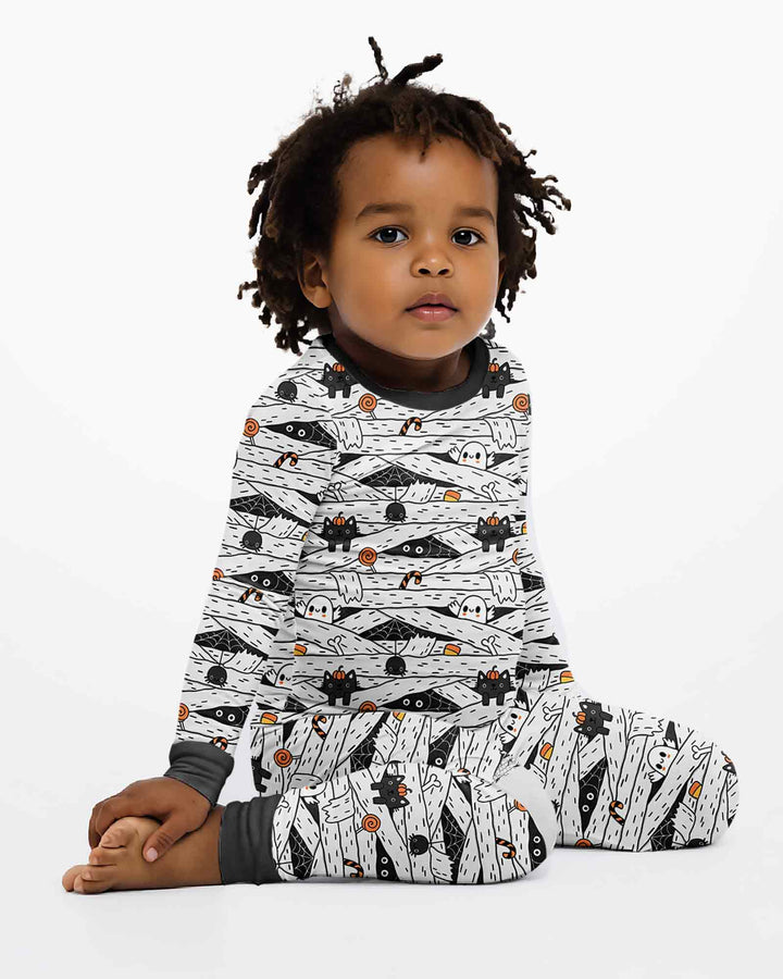 Zweiteiliges Langarm-Pyjama-Set mit Sommerfrüchten