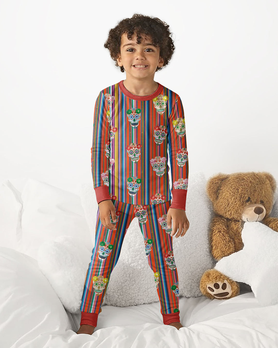 Day of the Dead Vintage Bamboo Two Piece Long Sleeve Pajama Set