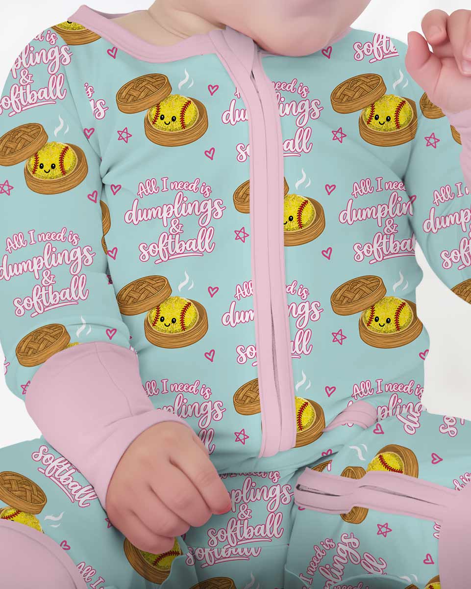 All I Need Is Dumplings & Softball Bamboo Convertible Zippy