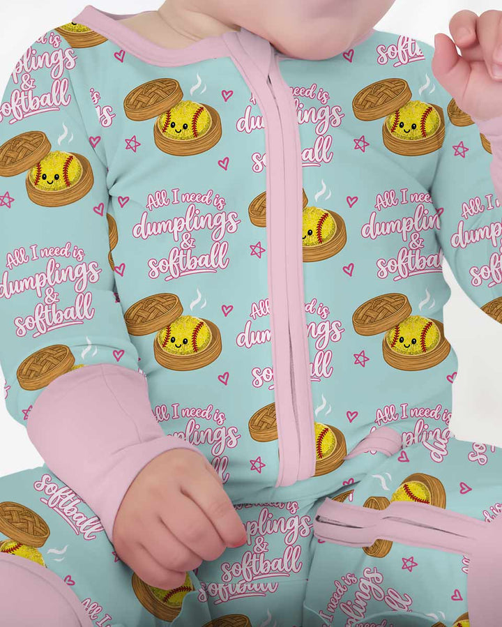 All I Need Is Dumplings & Softball Bamboo Convertible Zippy