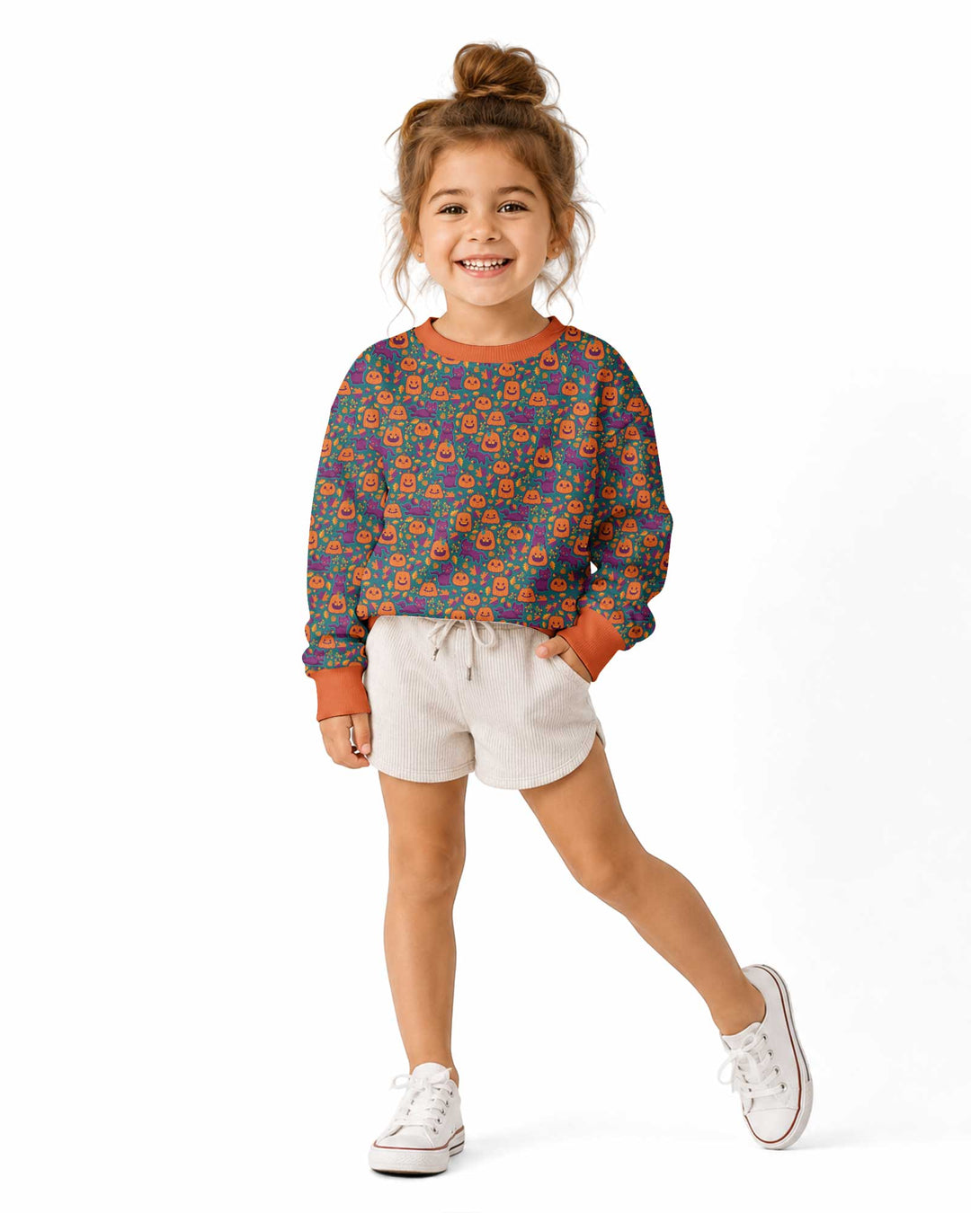Cats and Pumpkins Bamboo Crewneck Sweatshirt