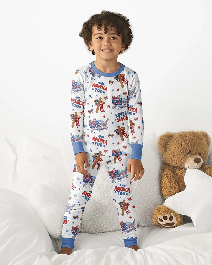 Zweiteiliges Langarm-Pyjama-Set mit Sommerfrüchten