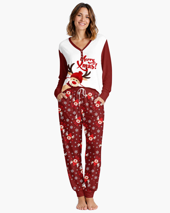 Merry Reindeer Nights Bamboo Women Pajama Set