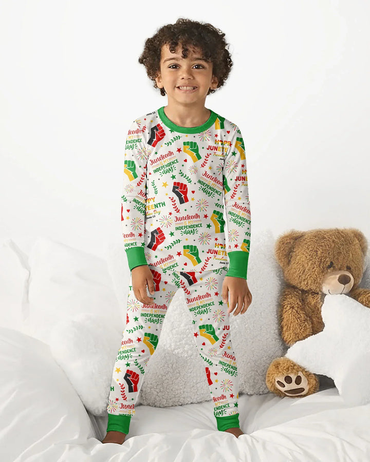 Zweiteiliges Langarm-Pyjama-Set mit Sommerfrüchten