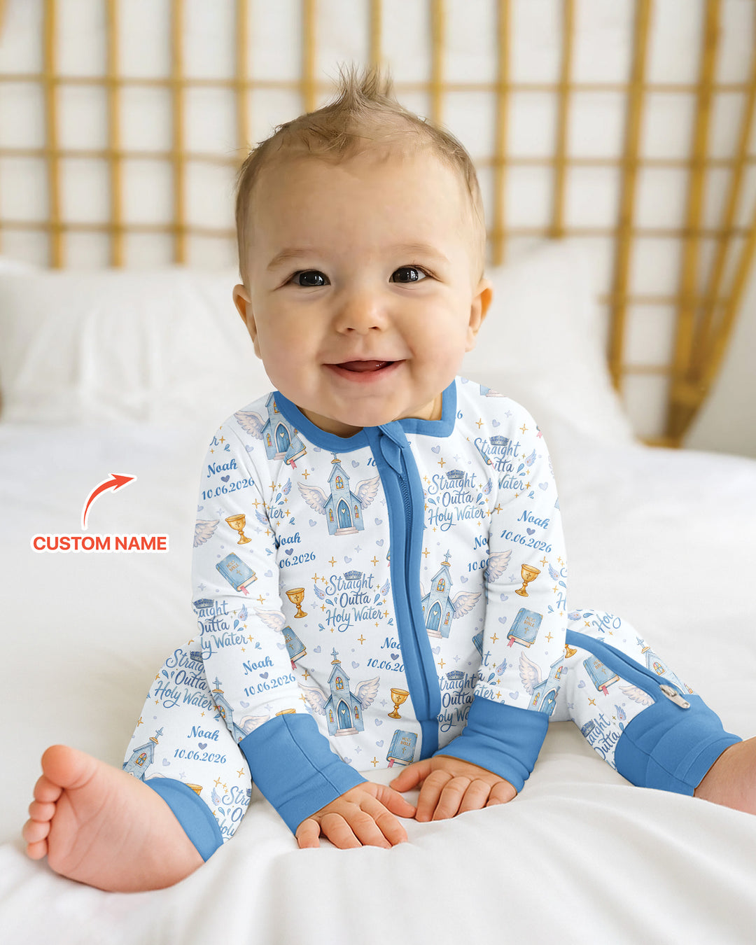 Gerippte Babykleidung mit individuellem Foto - Weich &amp; Skizzenhaft