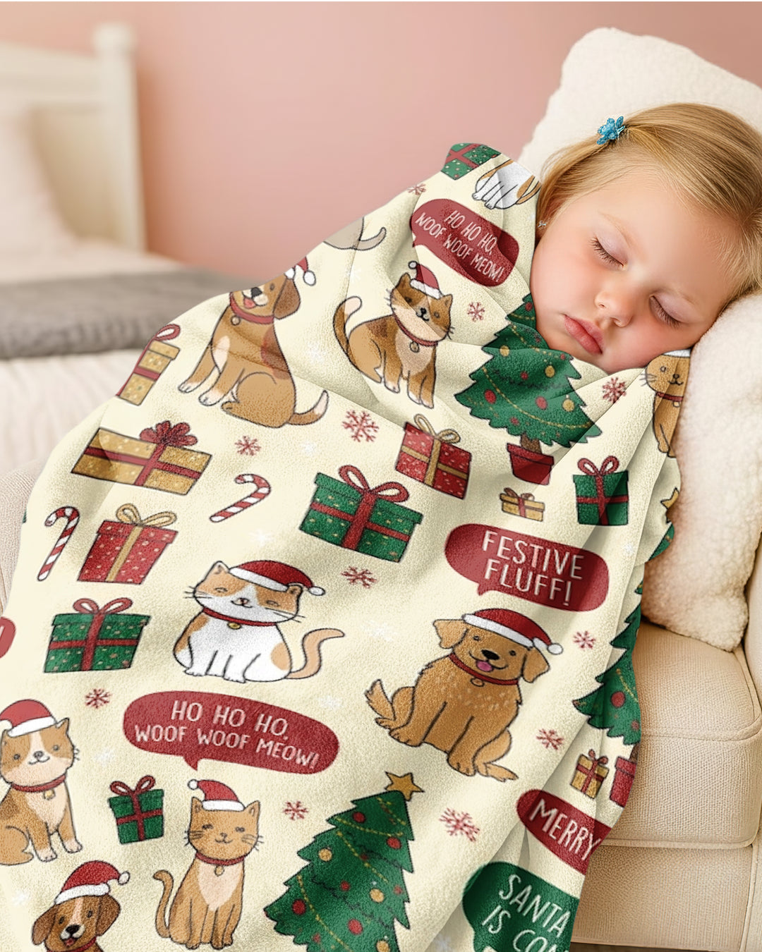 Merry Paws Christmas Bamboo Blanket
