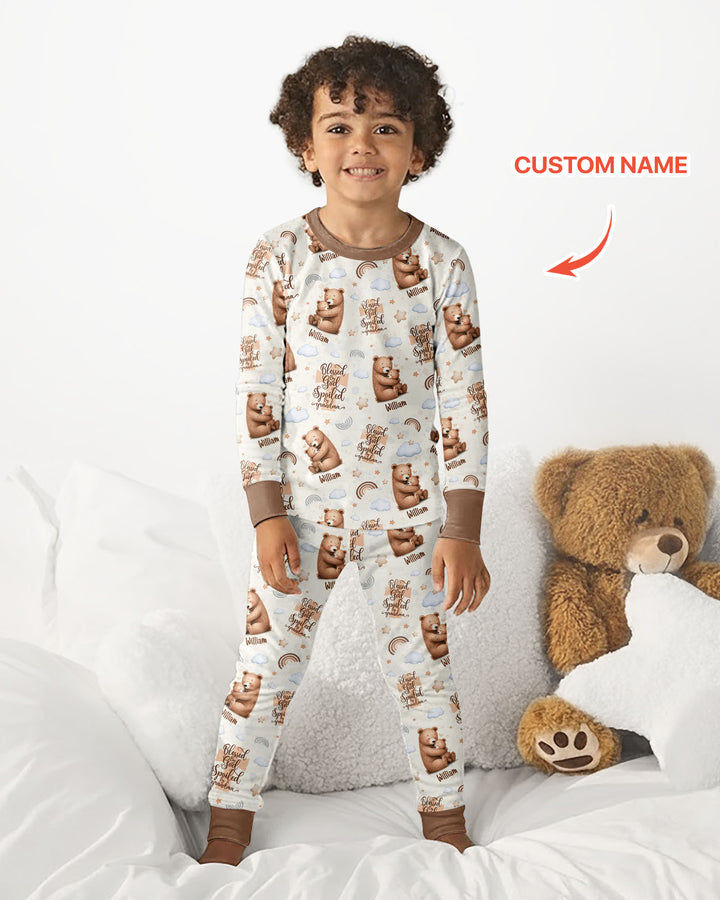 Zweiteiliges Langarm-Pyjama-Set mit Sommerfrüchten