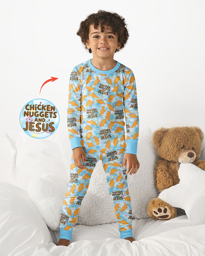 Zweiteiliges Langarm-Pyjama-Set mit Sommerfrüchten