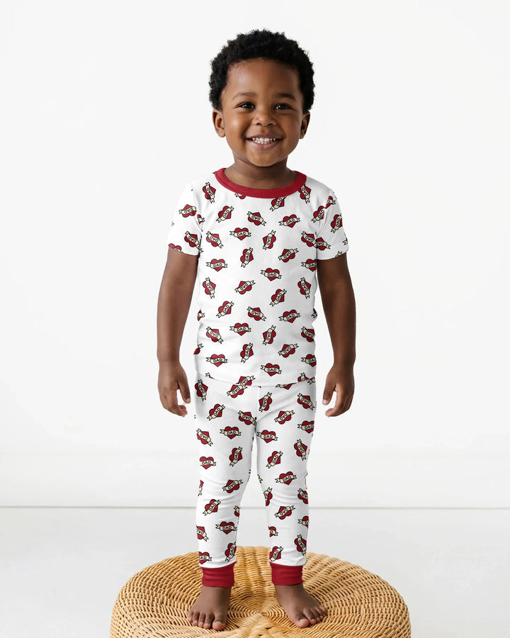 Zweiteiliges, kurzärmliges Pyjama-Set mit Marienkäfern