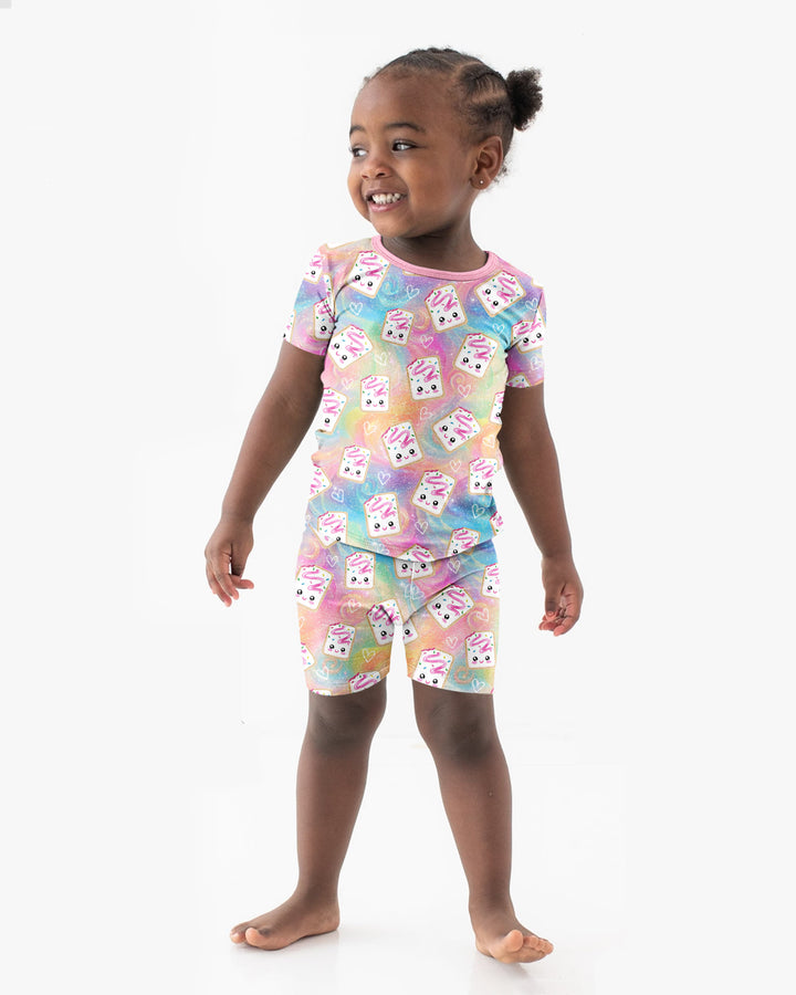 Kawaii Sprinkle Pastry  Bamboo Two Piece Short Sleeve Shorts Pajama Set