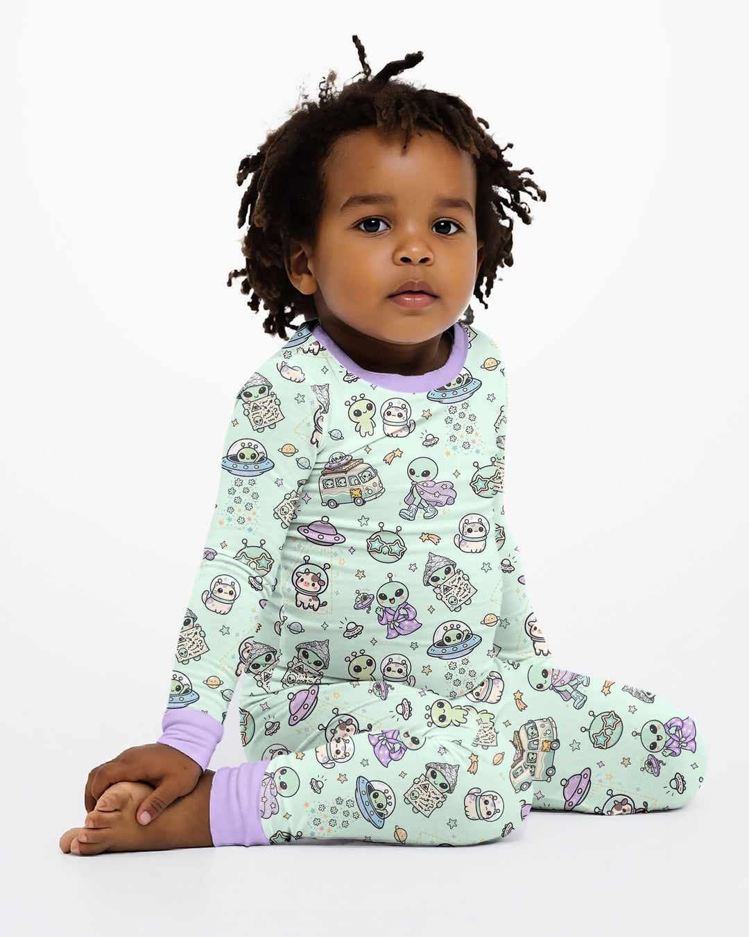 Zweiteiliges Langarm-Pyjama-Set mit Sommerfrüchten