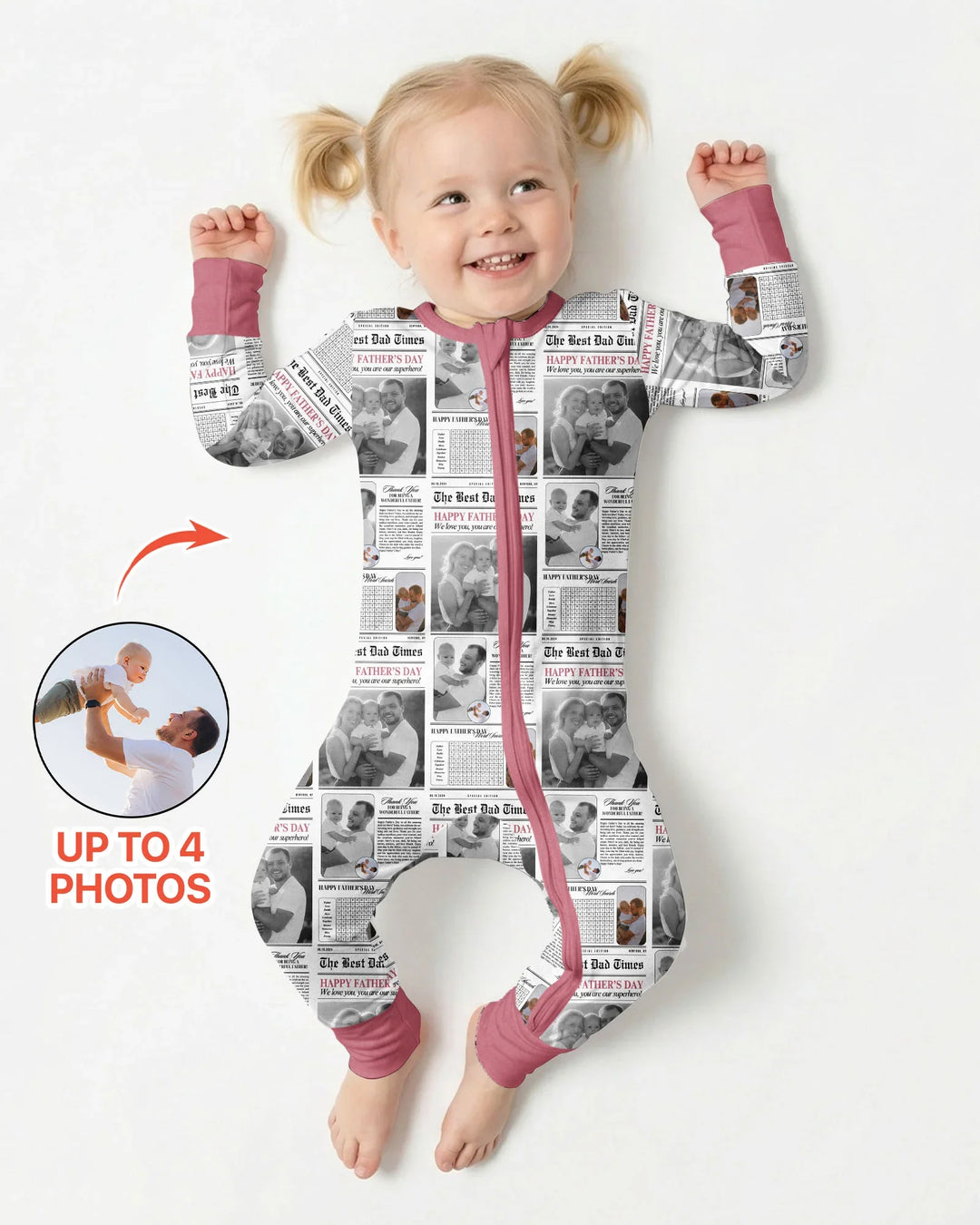 Gerippte Babykleidung mit individuellem Foto - Weich &amp; Skizzenhaft
