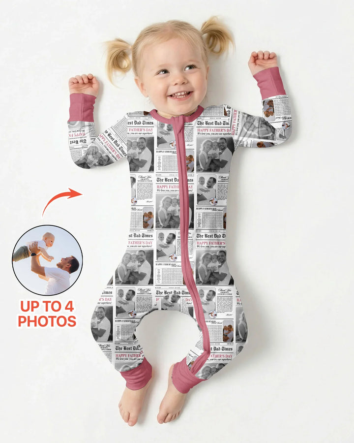 Gerippte Babykleidung mit individuellem Foto - Weich &amp; Skizzenhaft