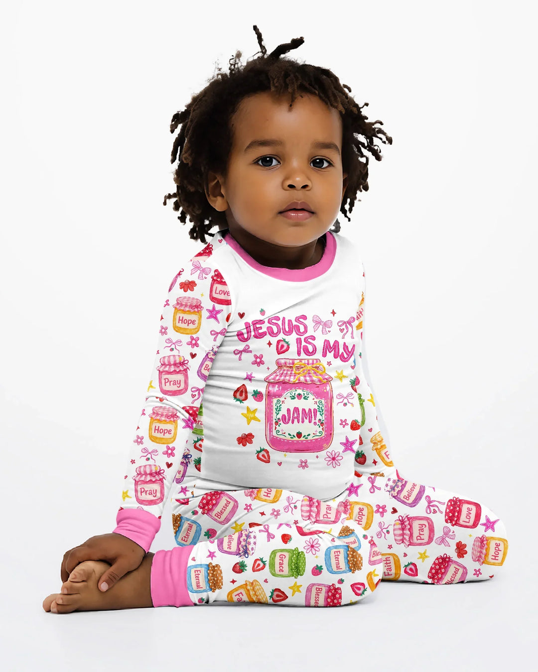 Zweiteiliges Langarm-Pyjama-Set mit Sommerfrüchten