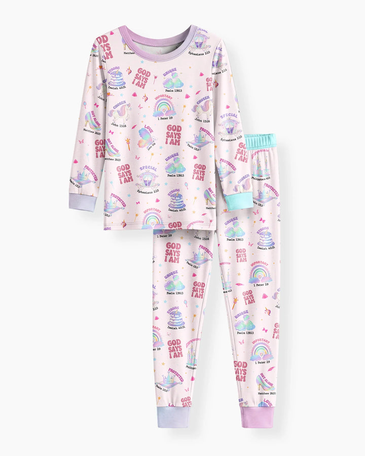 Zweiteiliges Langarm-Pyjama-Set mit Sommerfrüchten