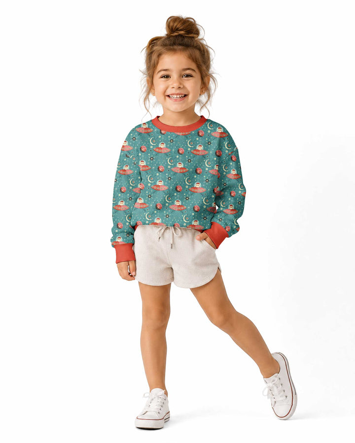 Atomic Santas in Space Bamboo Crewneck Sweatshirt