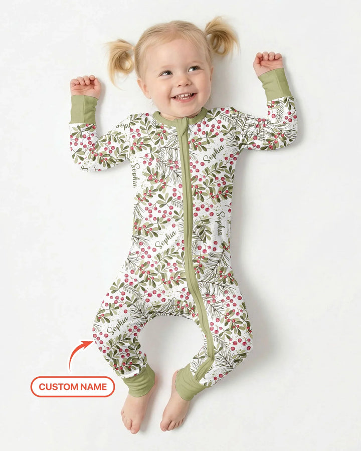 Custom Name Birth Month Flowers Bamboo Convertible Zippy