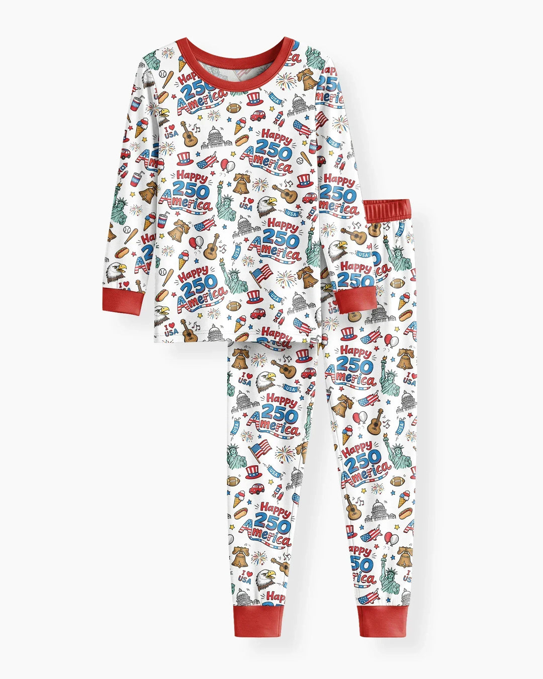 Zweiteiliges Langarm-Pyjama-Set mit Sommerfrüchten