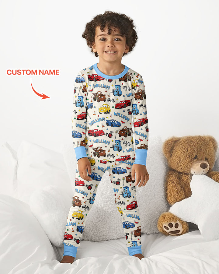 New Version Car Movie Bamboo Two Piece Long Sleeve Pajama Set