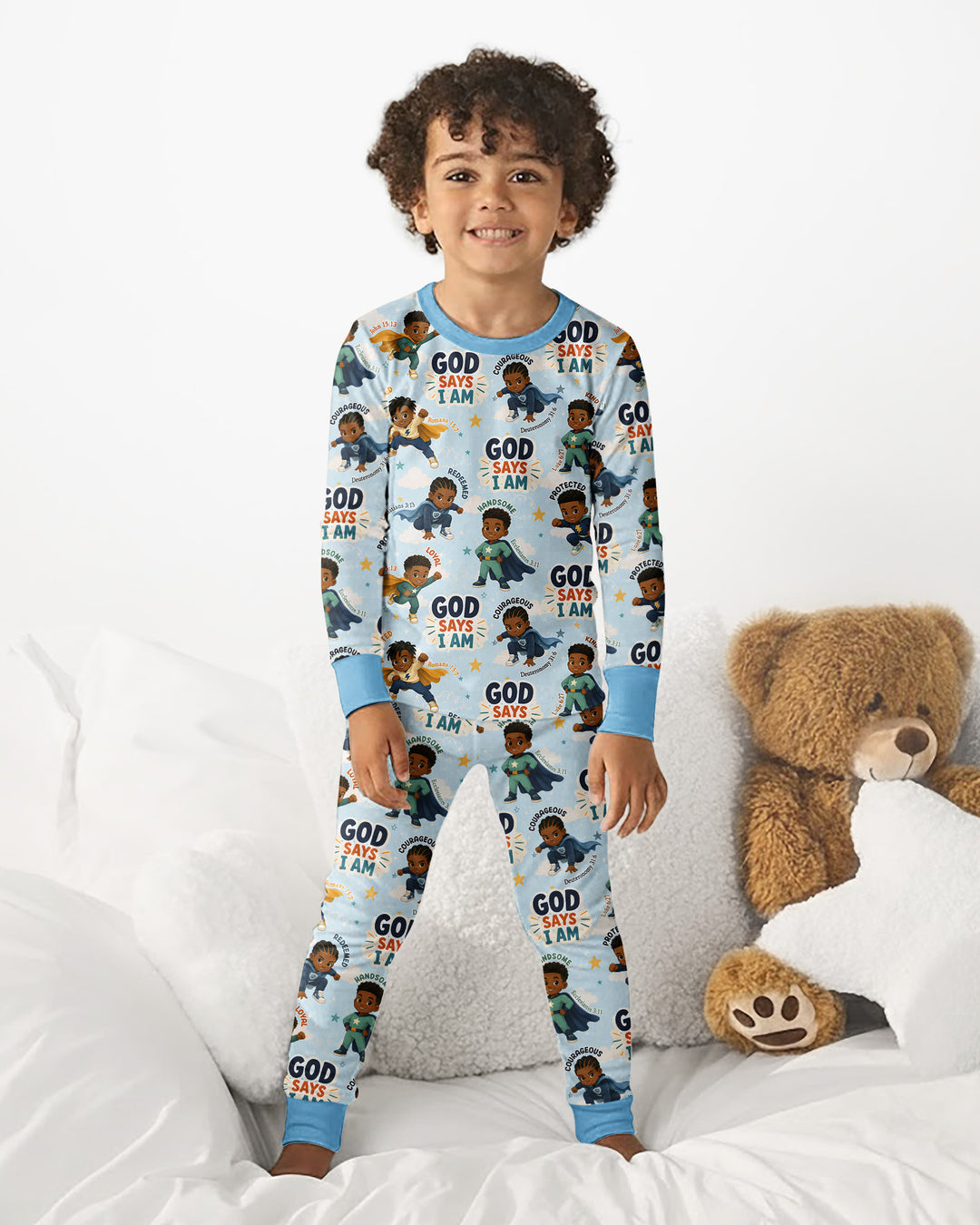 Zweiteiliges Langarm-Pyjama-Set mit Sommerfrüchten