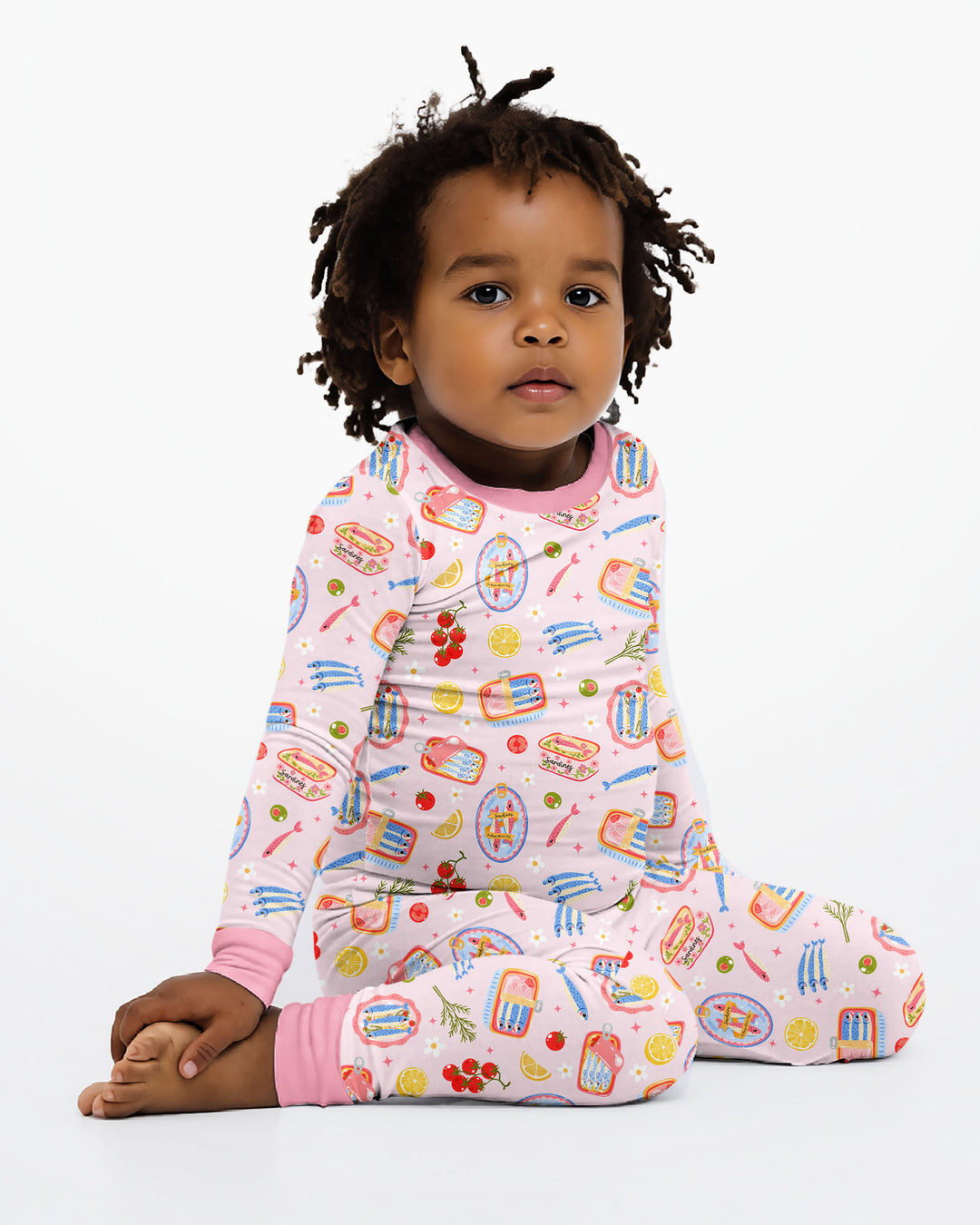 Zweiteiliges Langarm-Pyjama-Set mit Sommerfrüchten