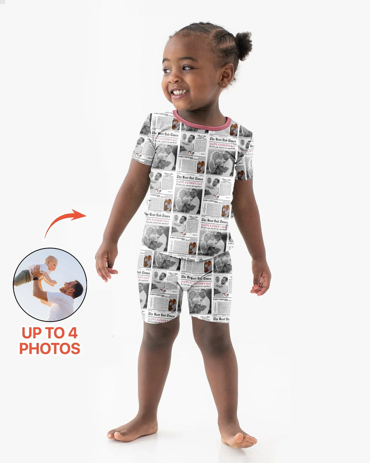 Zweiteiliges Pyjama-Set mit kurzen Ärmeln und Shorts im Sommer-Design