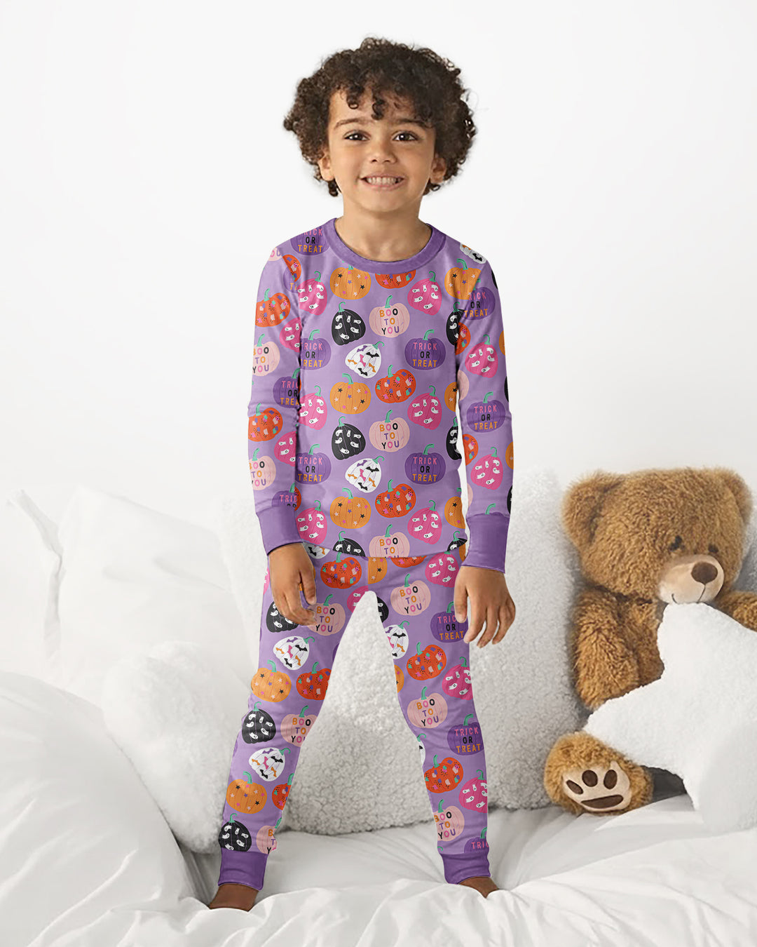 Boo Pumpkin Season Bamboo Two Piece Long Sleeve Pajama Set