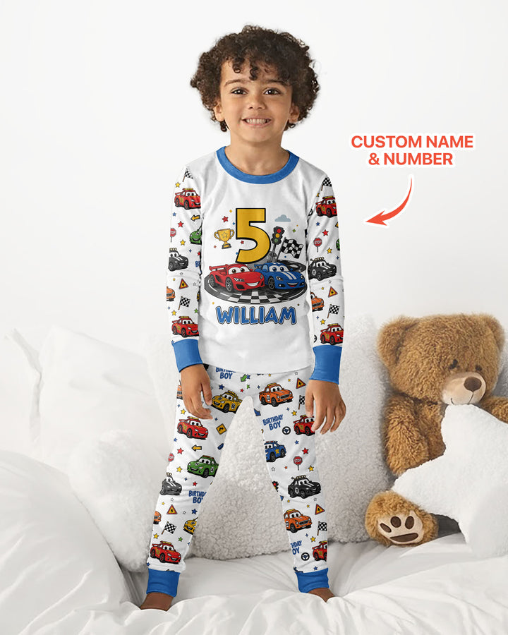 Birthday Racing Adventure Bamboo Two Piece Long Sleeve Pajama Set