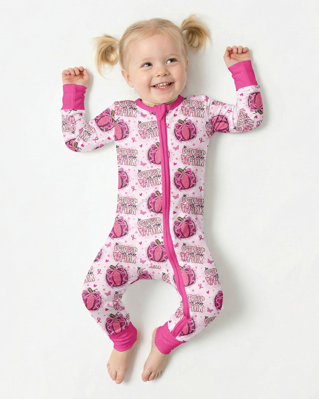We Wear Pink Pumpkin Mommy & Me Matching Bamboo Convertible Zippy