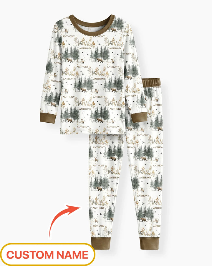 Zweiteiliges Langarm-Pyjama-Set mit Sommerfrüchten